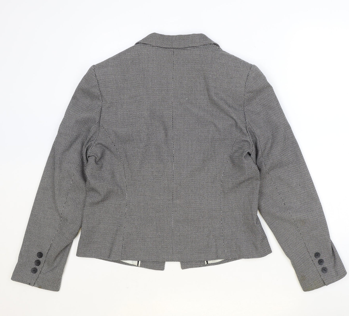 Marks and Spencer Womens Black Geometric Polyester Jacket Blazer Size 14