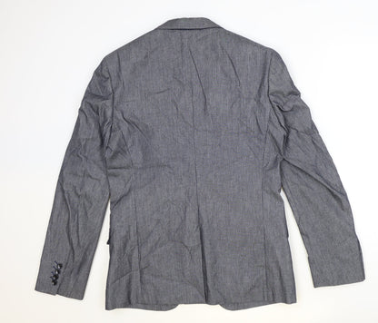 Autograph Mens Green Striped Polyester Jacket Suit Jacket Size 38 Regular