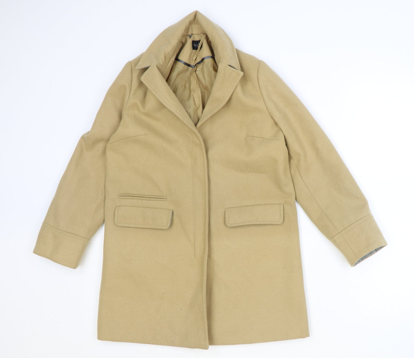 Womens UK Size 4 Topshop Brown Overcoat