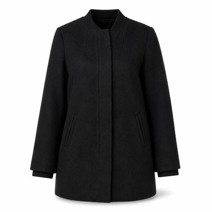 Divided Womens Black Overcoat Coat Size S Zip