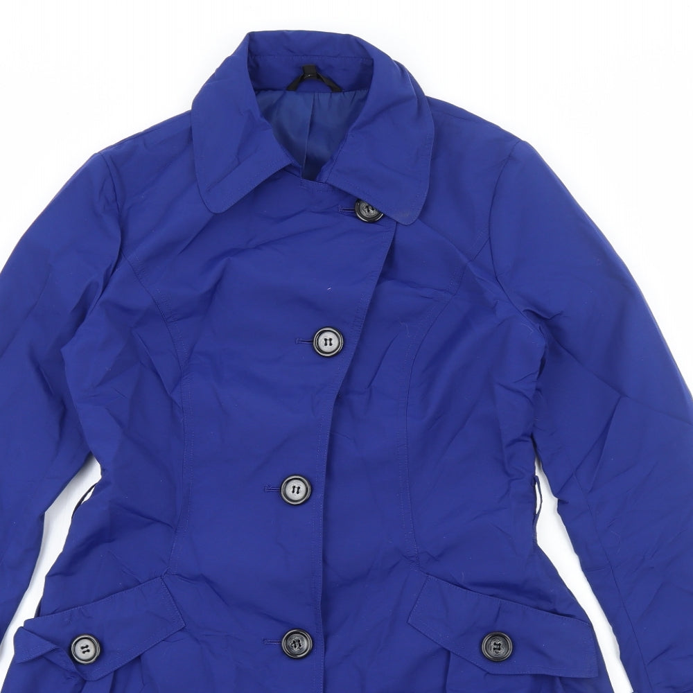 Womens UK Size 8 Marks and Spencer Blue Trench Coat