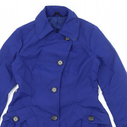 Womens UK Size 8 Marks and Spencer Blue Trench Coat