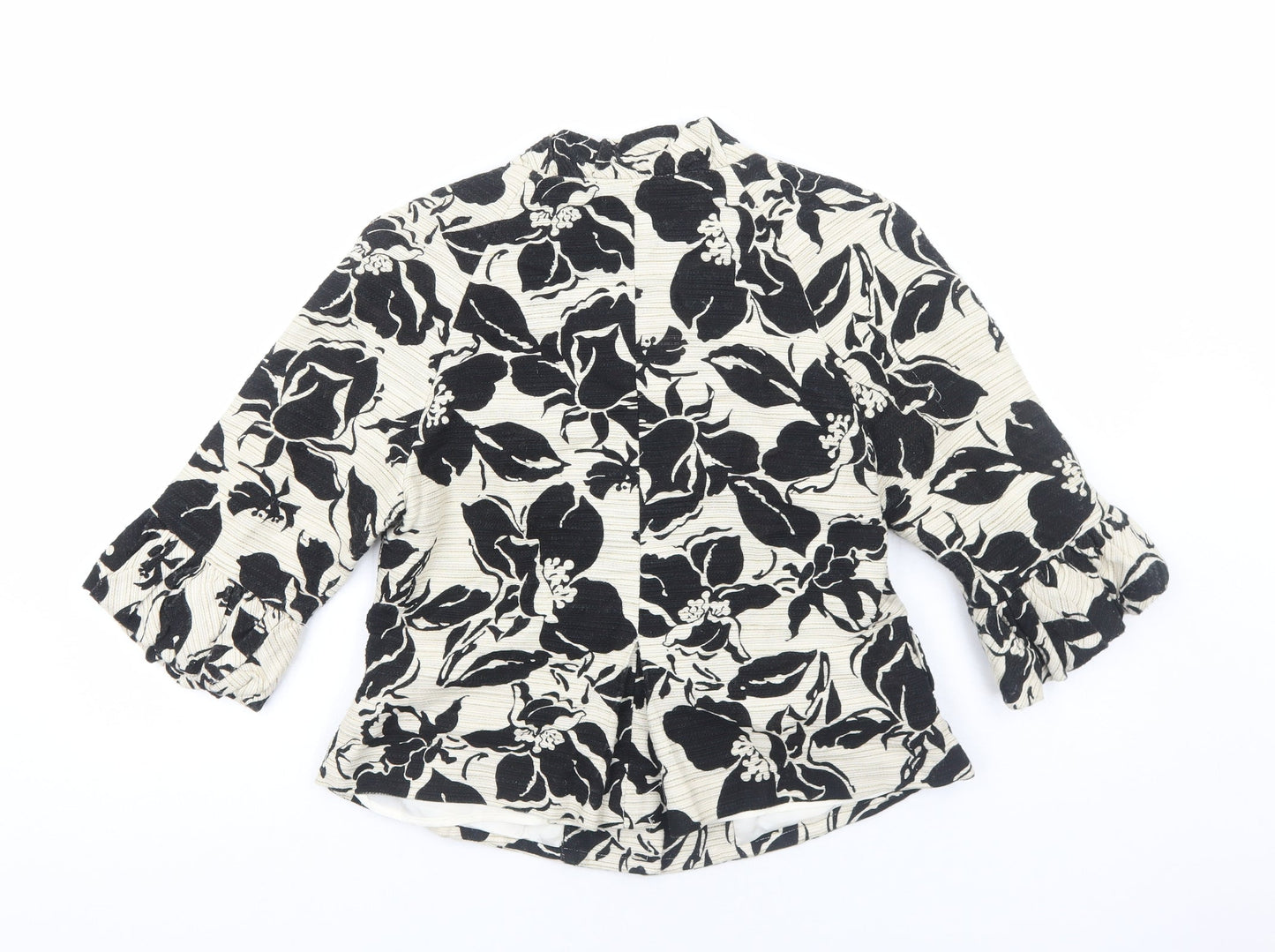 Ice Womens Ivory Floral Jacket Size 10 Button