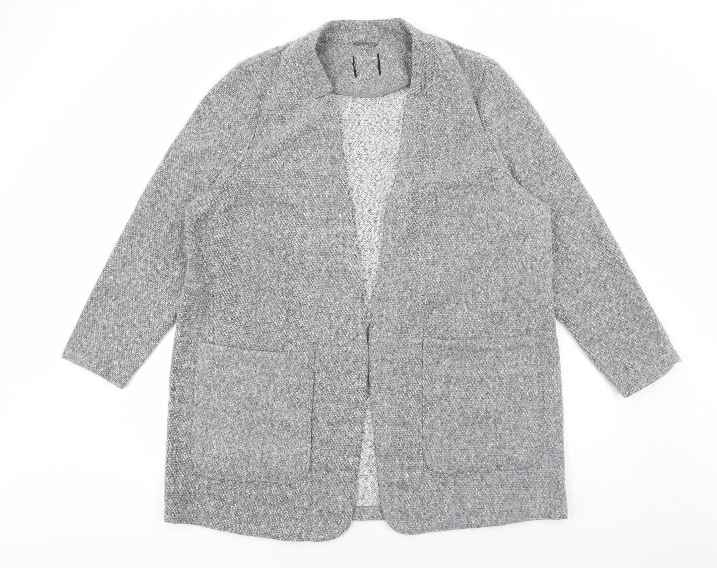 Marks and Spencer Womens Grey Overcoat Blazer Size L