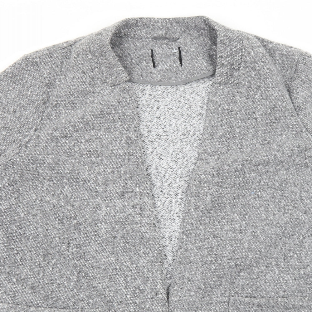 Marks and Spencer Womens Grey Overcoat Blazer Size L