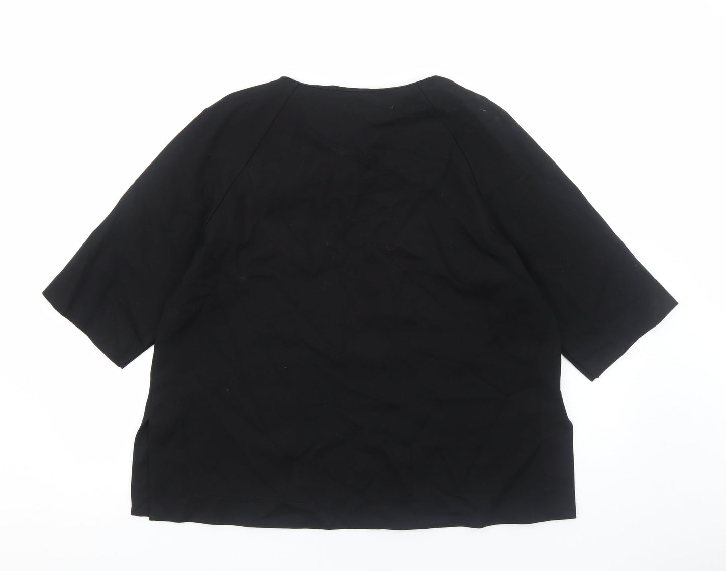 Womens UK Size 6 Seraphine Black Basic T-Shirt