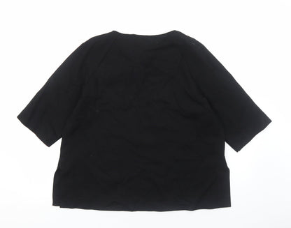Womens UK Size 6 Seraphine Black Basic T-Shirt