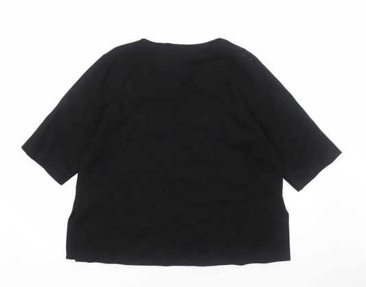 Womens UK Size 6 Seraphine Black Basic T-Shirt
