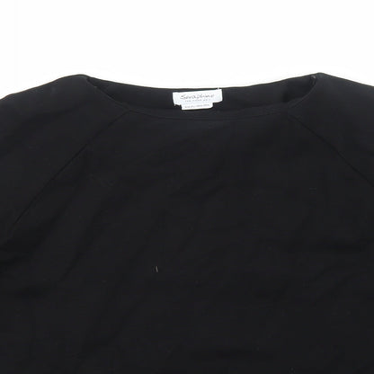 Womens UK Size 6 Seraphine Black Basic T-Shirt