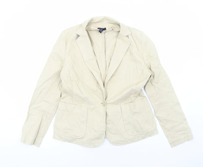 Gap Womens Beige Jacket Blazer Size L Button