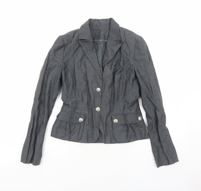 Just B Womens Grey Jacket Blazer Size S Button