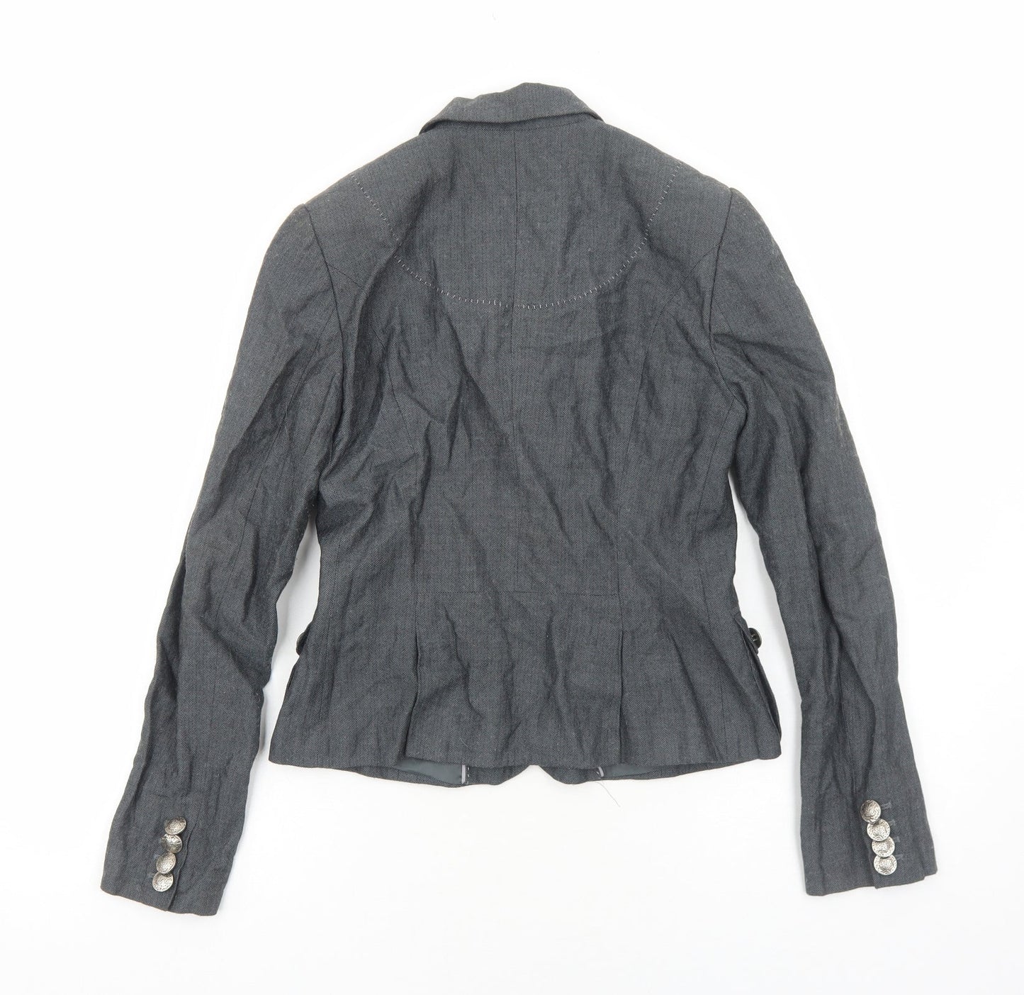 Just B Womens Grey Jacket Blazer Size S Button