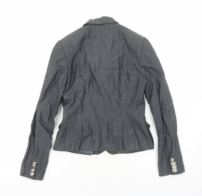 Just B Womens Grey Jacket Blazer Size S Button