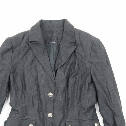 Just B Womens Grey Jacket Blazer Size S Button