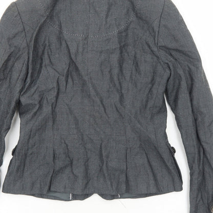 Just B Womens Grey Jacket Blazer Size S Button