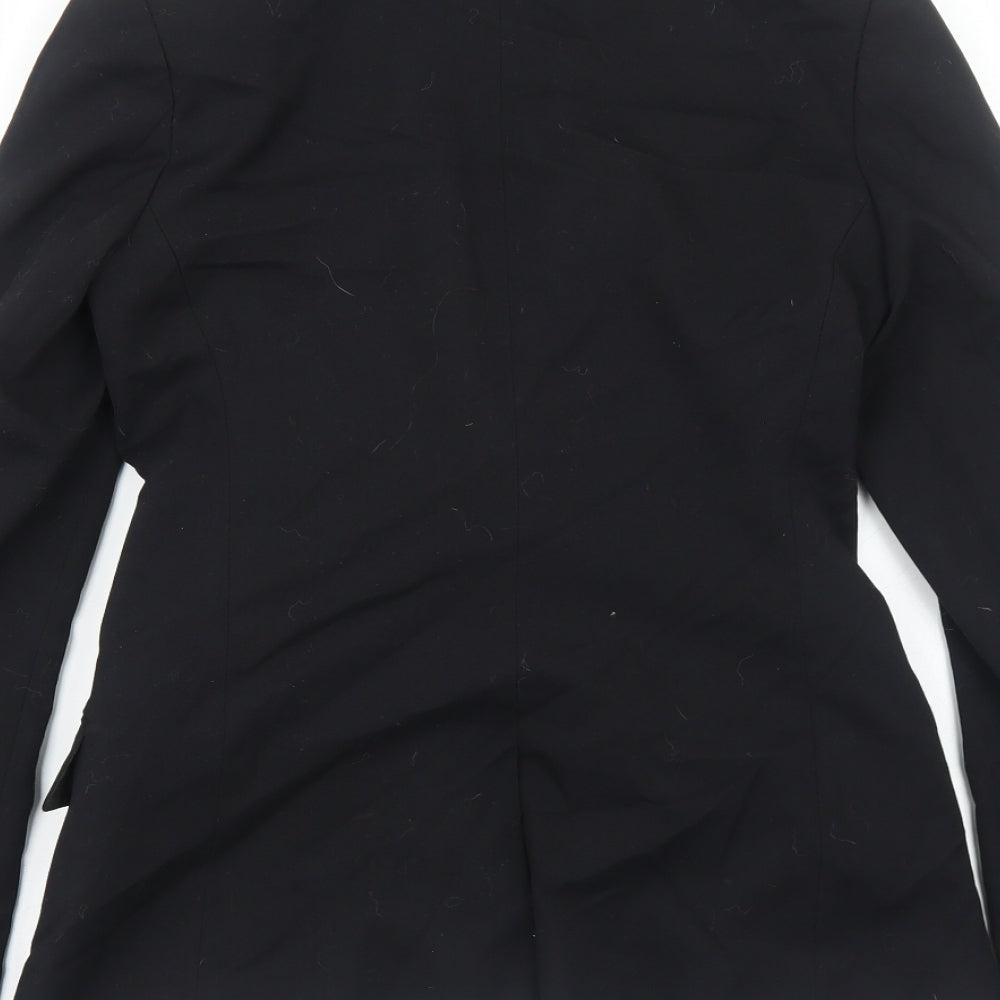 H&M Womens Black Polyester Jacket Blazer Size 6