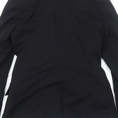 H&M Womens Black Polyester Jacket Blazer Size 6