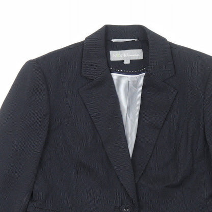 Marks and Spencer Womens Blue Polyester Jacket Blazer Size 10
