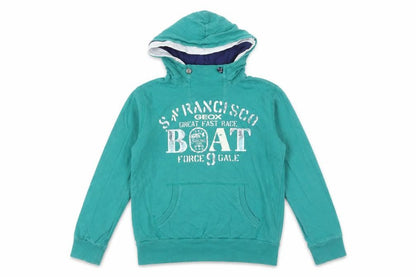 Geox Girls Green Cotton Pullover Hoodie Size 12 Years Pullover