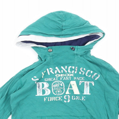 Geox Girls Green Cotton Pullover Hoodie Size 12 Years Pullover