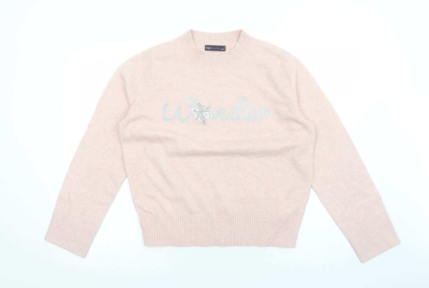 Womens UK Size M Marks and Spencer Pink Pullover Jumper
