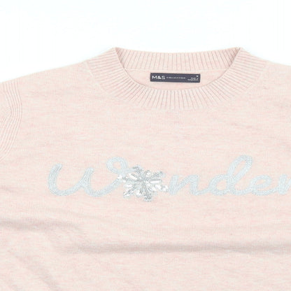 Womens UK Size M Marks and Spencer Pink Pullover Jumper