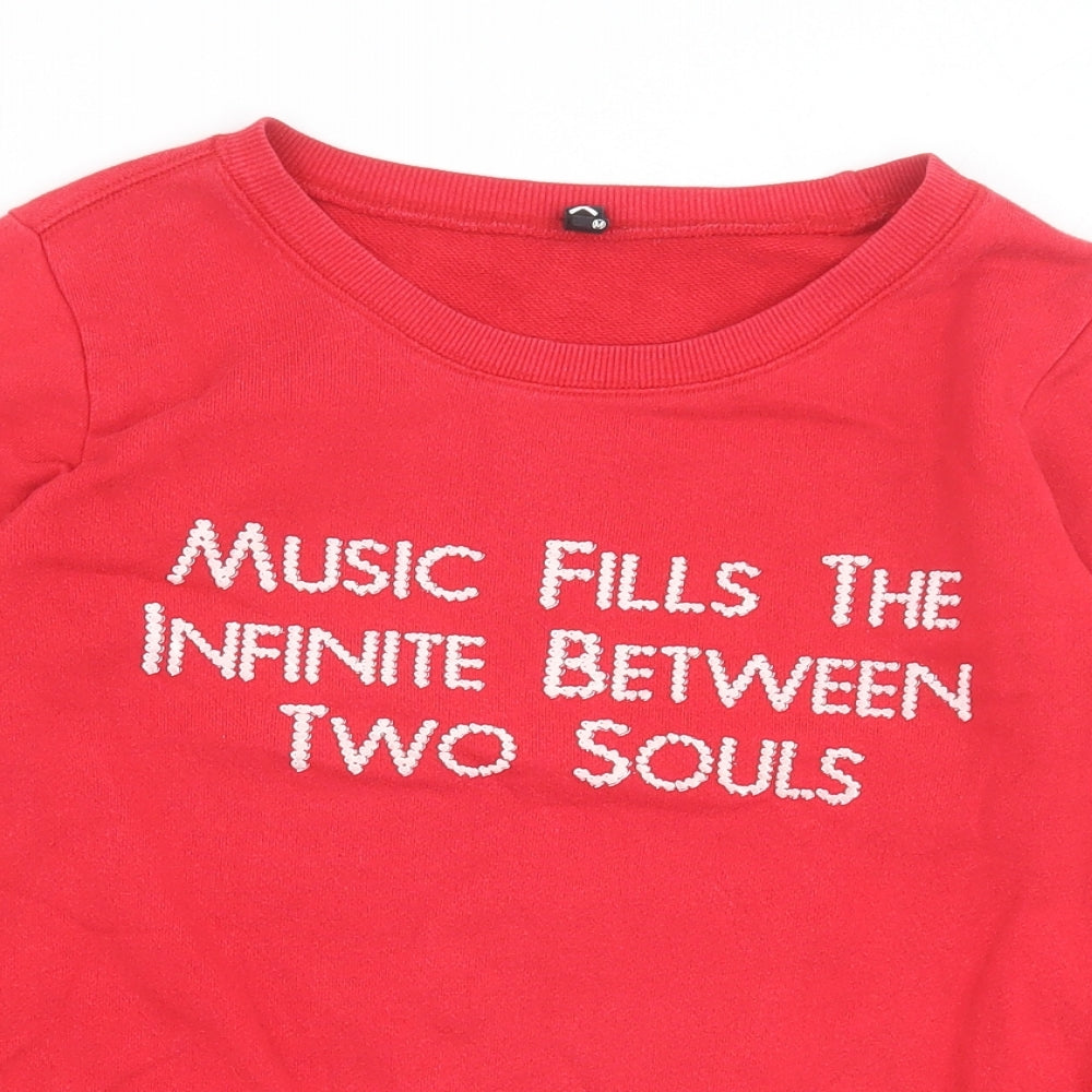 BSX Girls Red 100% Cotton Pullover Sweatshirt Size M Pullover - Music