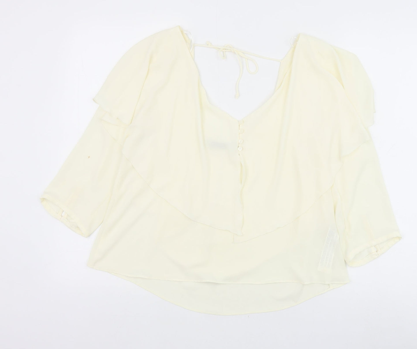 Womens UK Size M Zara Ivory Basic Blouse