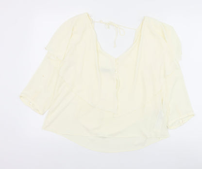Womens UK Size M Zara Ivory Basic Blouse
