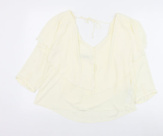 Womens UK Size M Zara Ivory Basic Blouse