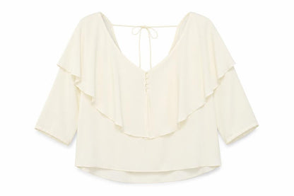 Womens UK Size M Zara Ivory Basic Blouse