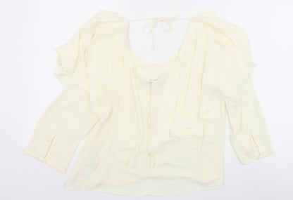 Womens UK Size M Zara Ivory Basic Blouse