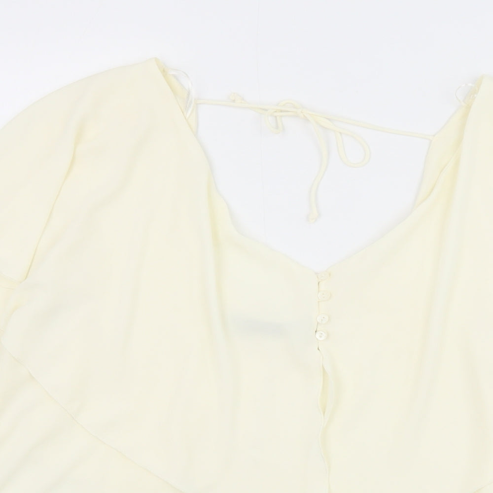 Womens UK Size M Zara Ivory Basic Blouse