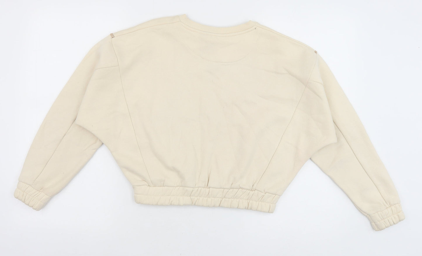 HOLYFIELD Girls Beige Cotton Pullover Sweatshirt Size 11 Years Pullover - Contrast Stitching