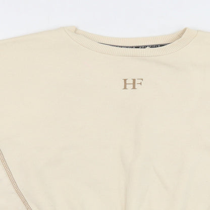 HOLYFIELD Girls Beige Cotton Pullover Sweatshirt Size 11 Years Pullover - Contrast Stitching