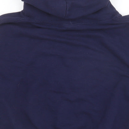 Just Hoods Boys Blue Cotton Pullover Hoodie Size 10 Years Pullover - Rugby