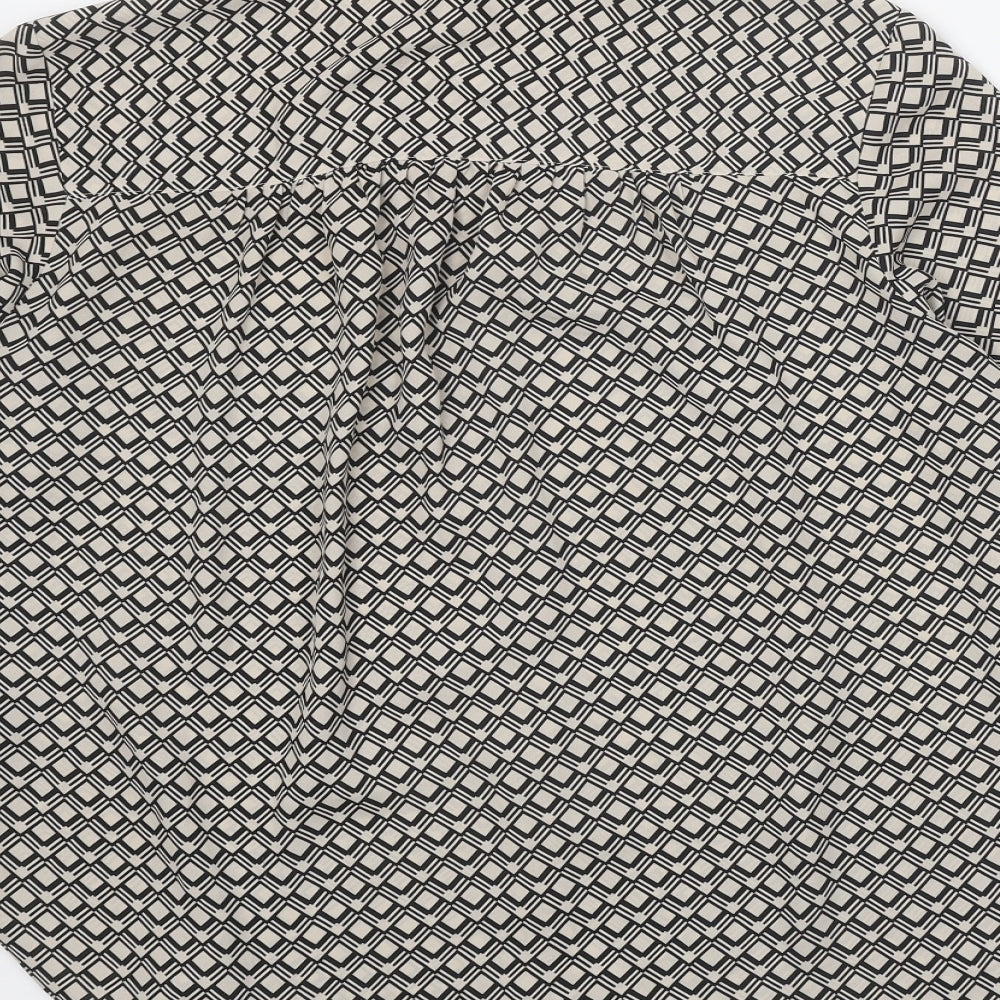 Womens UK Size M H&M Black Basic Button-Up