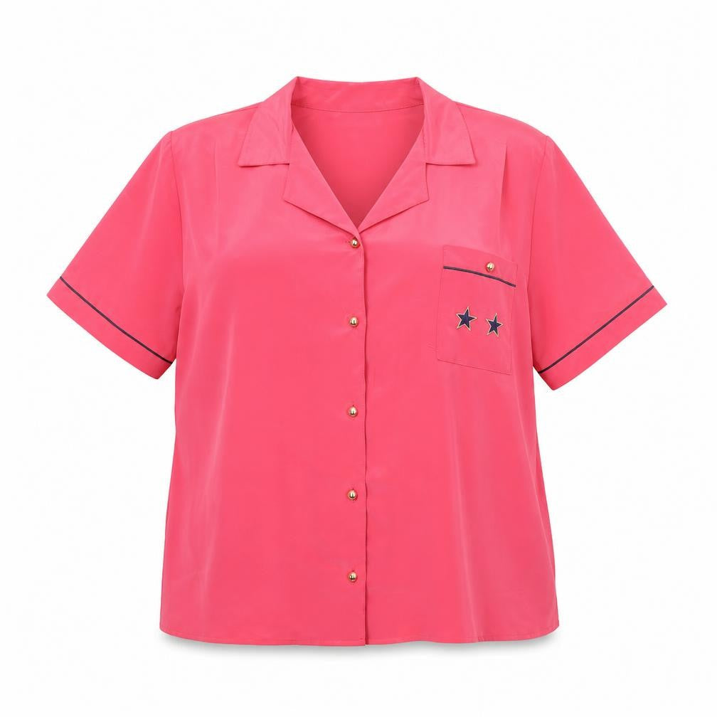 Womens UK Size L Preworn Pink Basic Button-Up