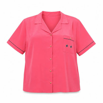 Womens UK Size L Preworn Pink Basic Button-Up