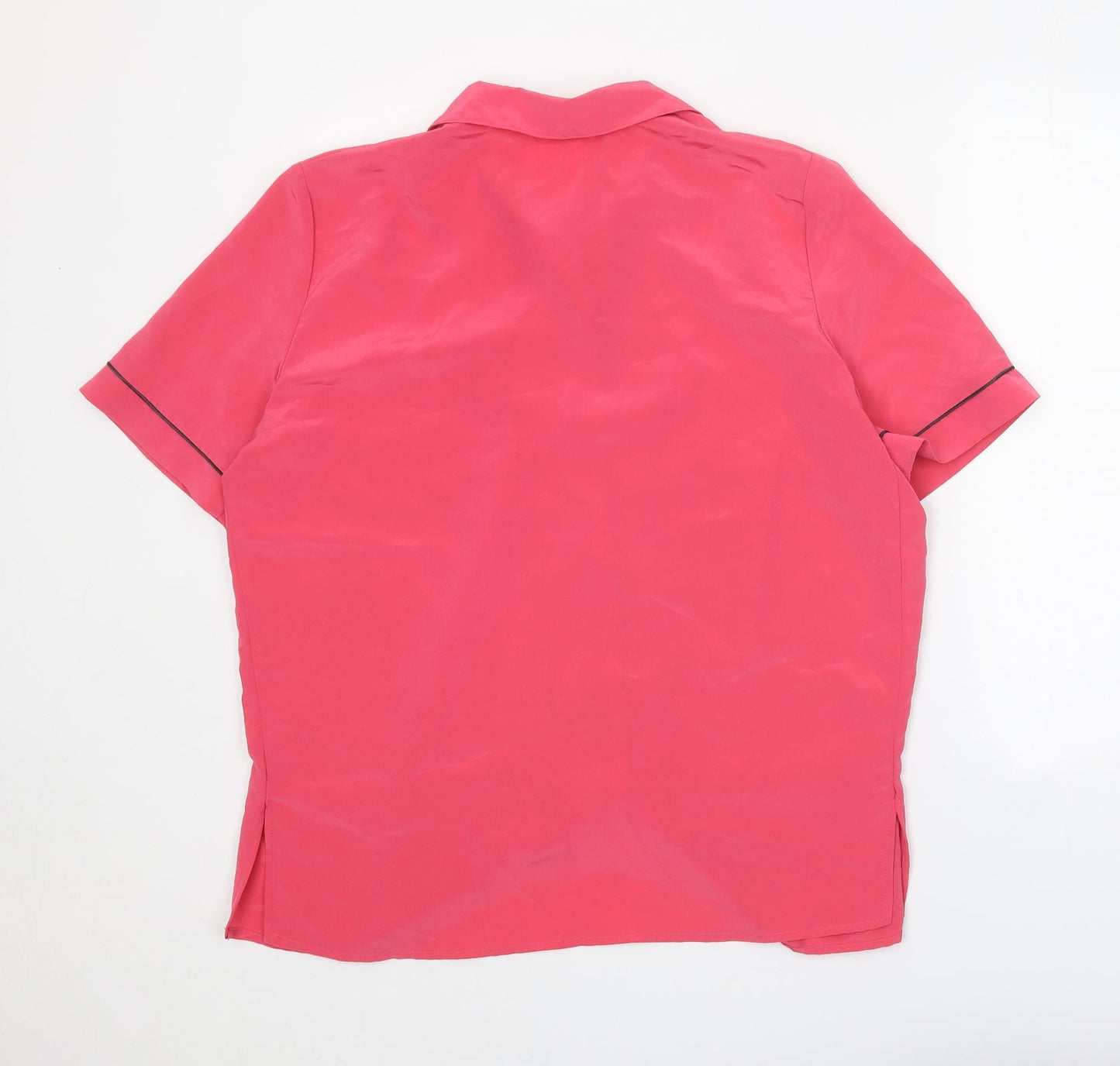Womens UK Size L Preworn Pink Basic Button-Up