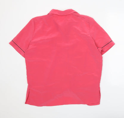 Womens UK Size L Preworn Pink Basic Button-Up
