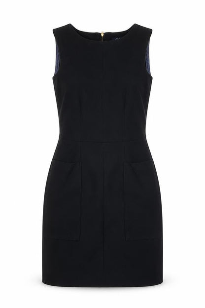 Closet Womens Black Polyester A-Line Size 10 Round Neck Zip