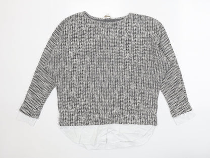 Apricot Womens Grey Round Neck Polyester Pullover Jumper Size 10