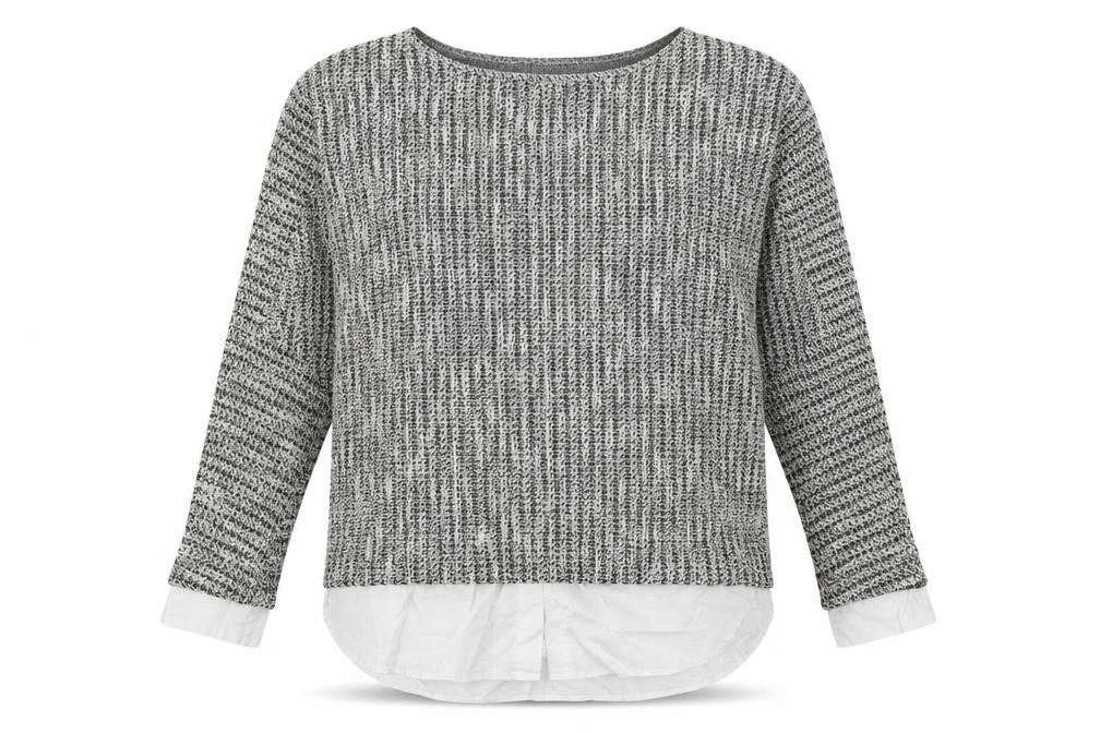Womens UK Size 10 Apricot Grey Pullover Jumper