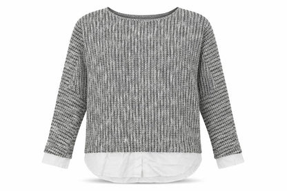 Womens UK Size 10 Apricot Grey Pullover Jumper