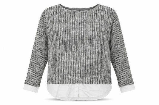Womens UK Size 10 Apricot Grey Pullover Jumper