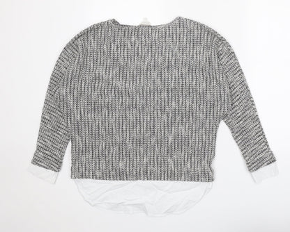 Apricot Womens Grey Round Neck Polyester Pullover Jumper Size 10