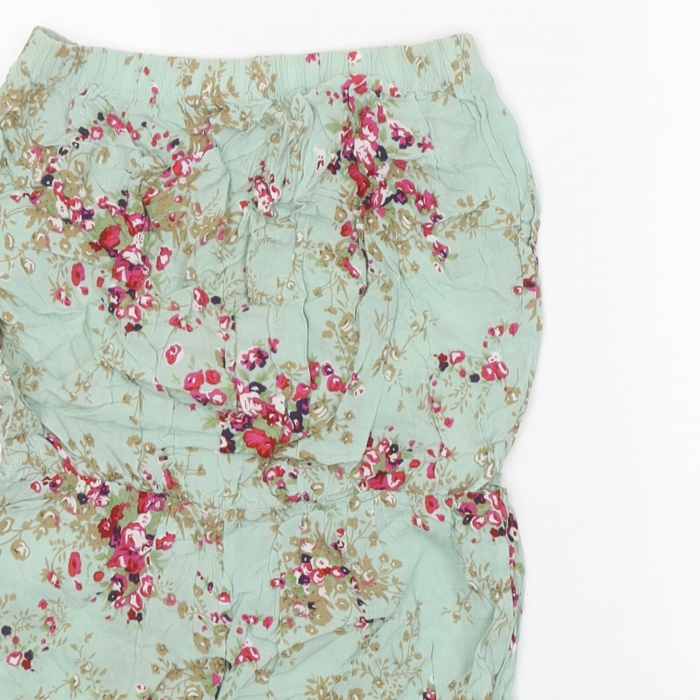 Glamour Womens Green Floral Polyester Playsuit One-Piece Size 8 Pullover