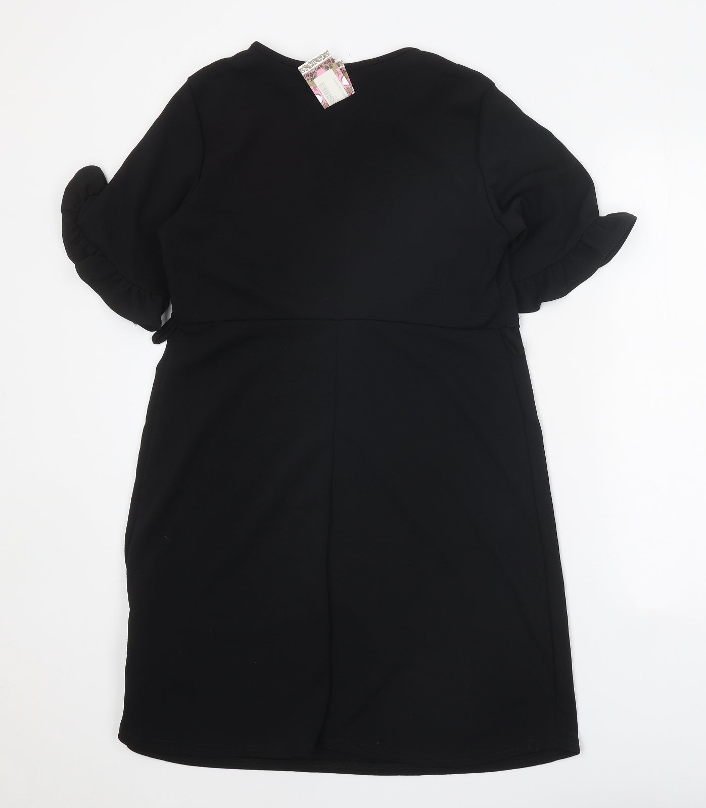 Boohoo Womens Black Polyester Fit & Flare Size 12 Round Neck Pullover