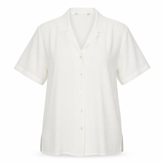 Womens UK Size 10 Preworn White Basic Button-Up